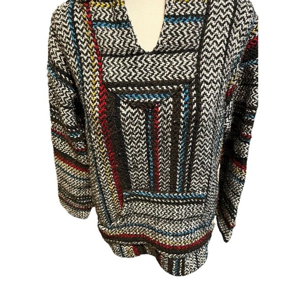 Baja Joe Women's Size Large Mexican Blanket Hoodie Multicolor Pullover - Picture 4 of 8